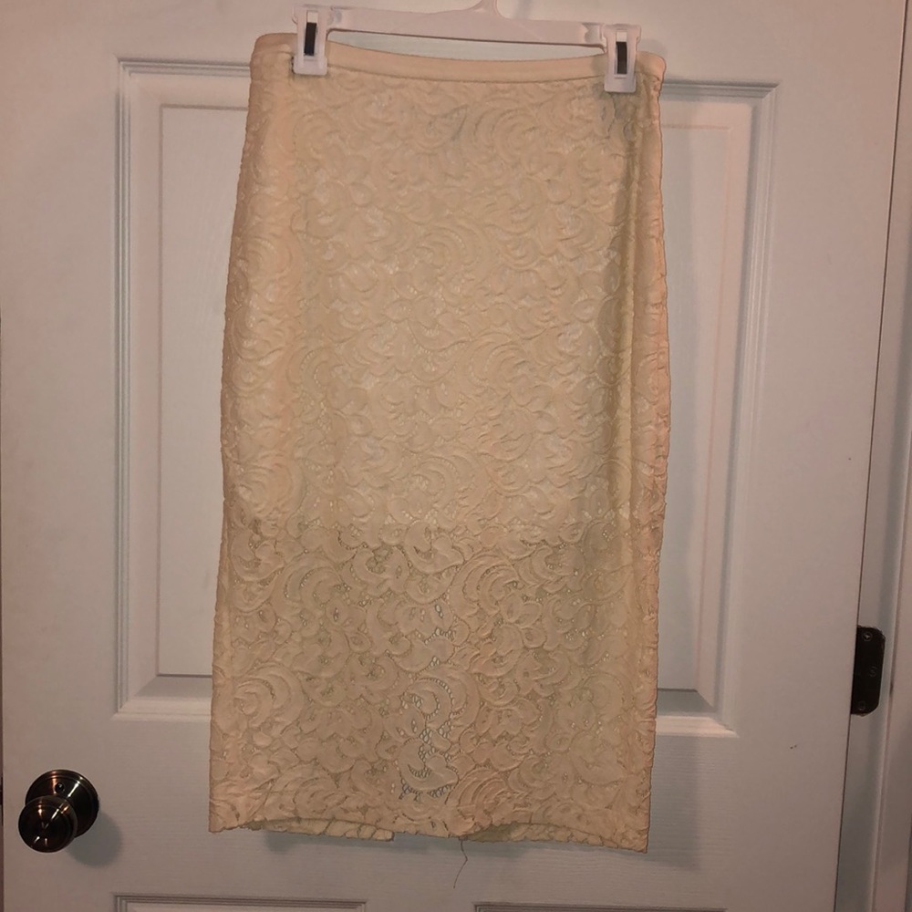 Ivory pencil skirt